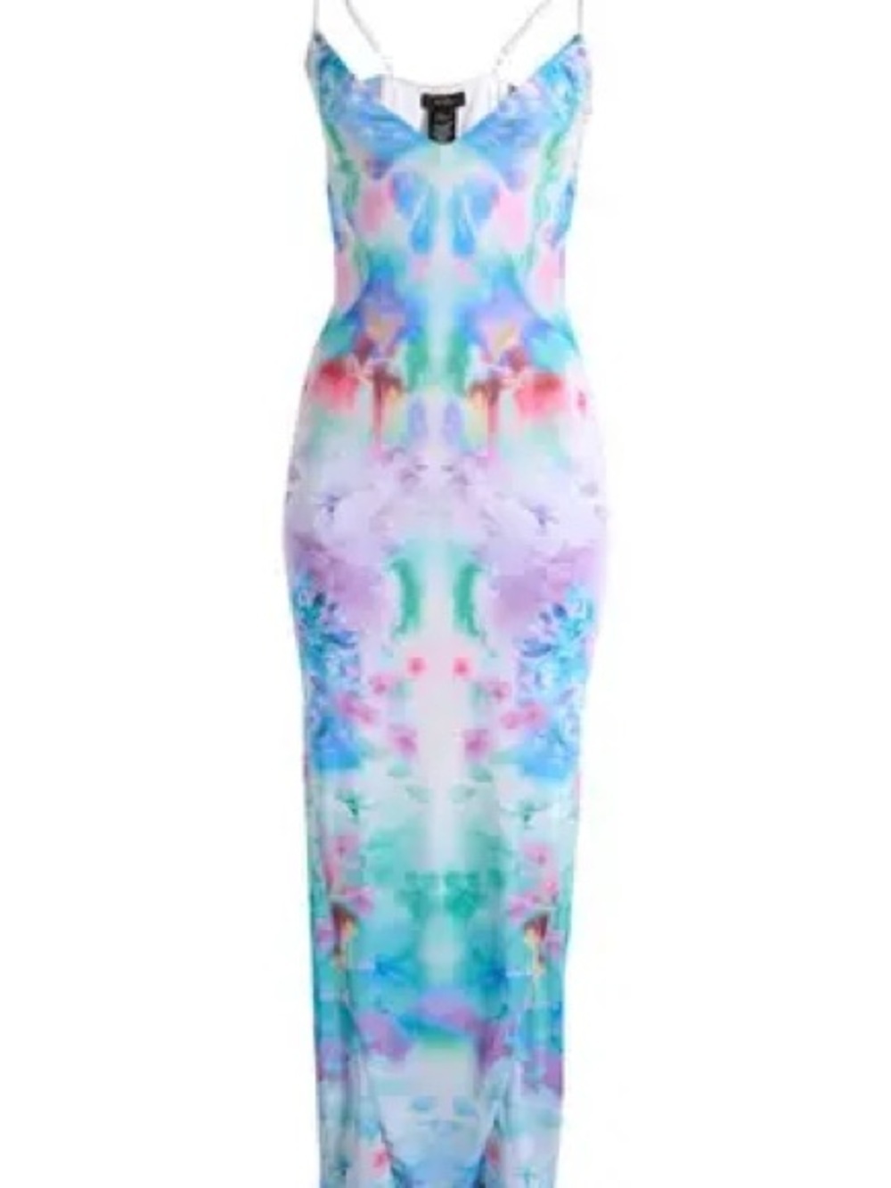 AFRM Alyson Mesh Panel Abstract Maxi Dress XS NWT